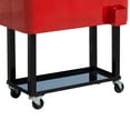 thumbnail image 5 of Kadyn 80 QT Cooler Box with Rolling Cooling Bins and Stand Up, Outdoor Cooler for Party, Red, 5 of 6