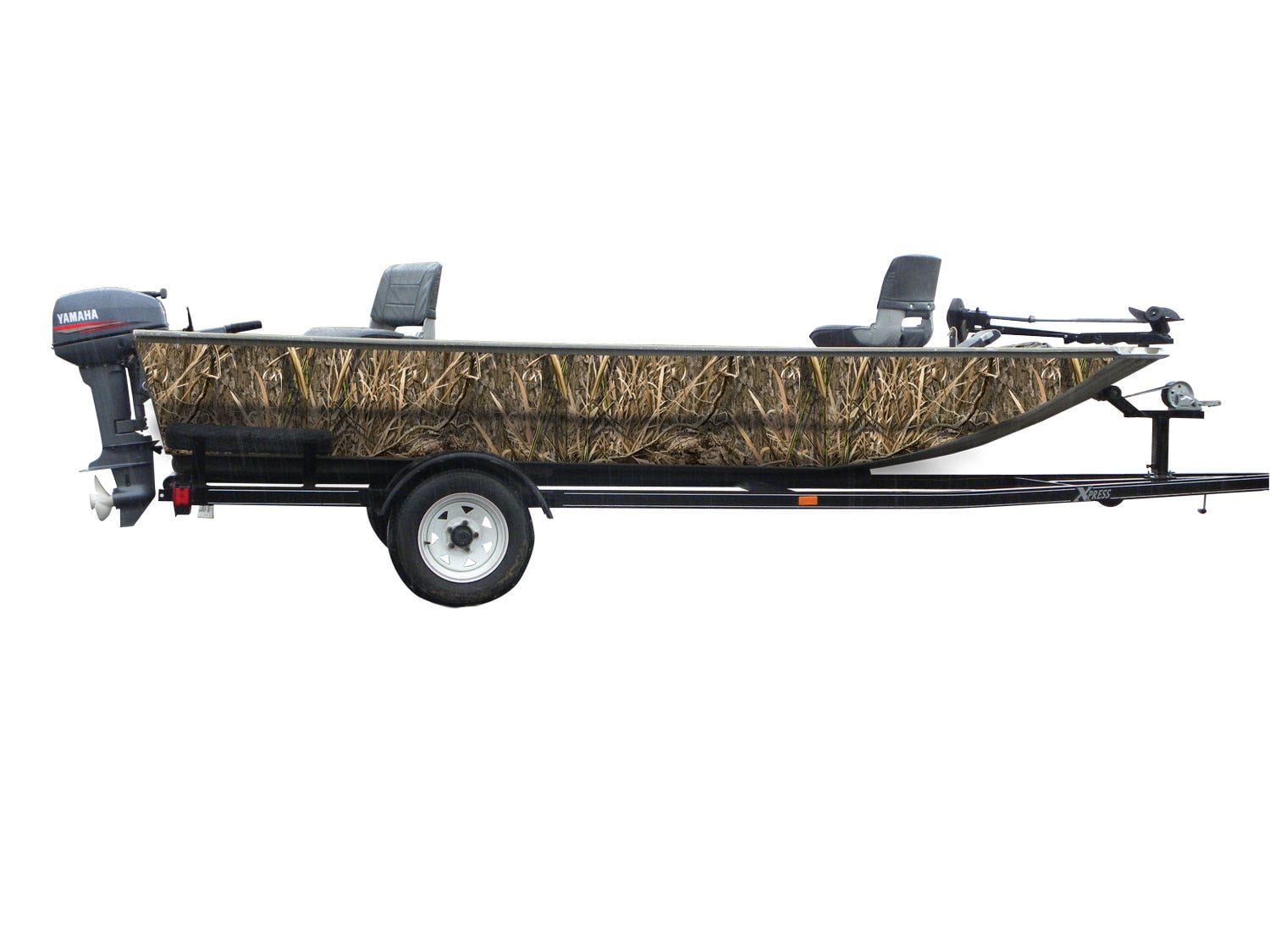 Mossy Oak Camo Boat Sides Wrap 14' Boat Shadow Grass Habitat