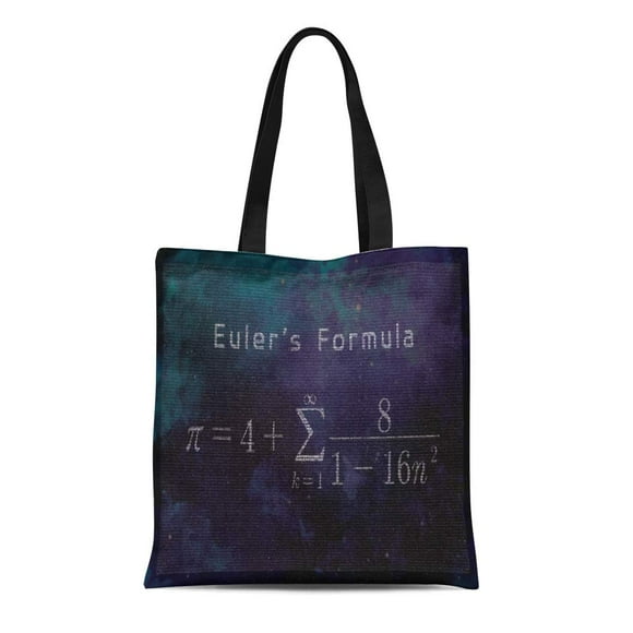POGLIP Canvas Tote Bag Mathematics Euler Pi Math Classroom Science Sign Calculus Reusable Handbag Shoulder Grocery Shopping Bags