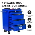 thumbnail image 3 of NIGSQJB 4 Drawers Lockable Tool Cabinet Storage with Wheels, 7 Small Tool Boxes Organizers, 30.5"H Rolling Tool Chest Cart for Repair Shop,Warehouse,Workshop,Garage,DIY, Blue, 3 of 15