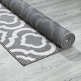 thumbnail image 5 of Ottomanson Diagona Moroccan Trellis 7x10 Area Rug, 6'7" x 9'3", Gray/Ivory, 5 of 6