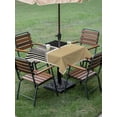 thumbnail image 3 of Outdoor Tablecloth with Umbrella Hole and Zipper, Beige Square Table Cloth 60x60 Inch Waterproof Tablecloth, Modern Abstract Art Farmhouse Striped Picnic Table Cover for Patio Camping, 3 of 7