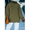 thumbnail image 2 of POGLIP Women's Green Corduroy Ribbed Shell Fleece Lining Jacket, 2 of 6