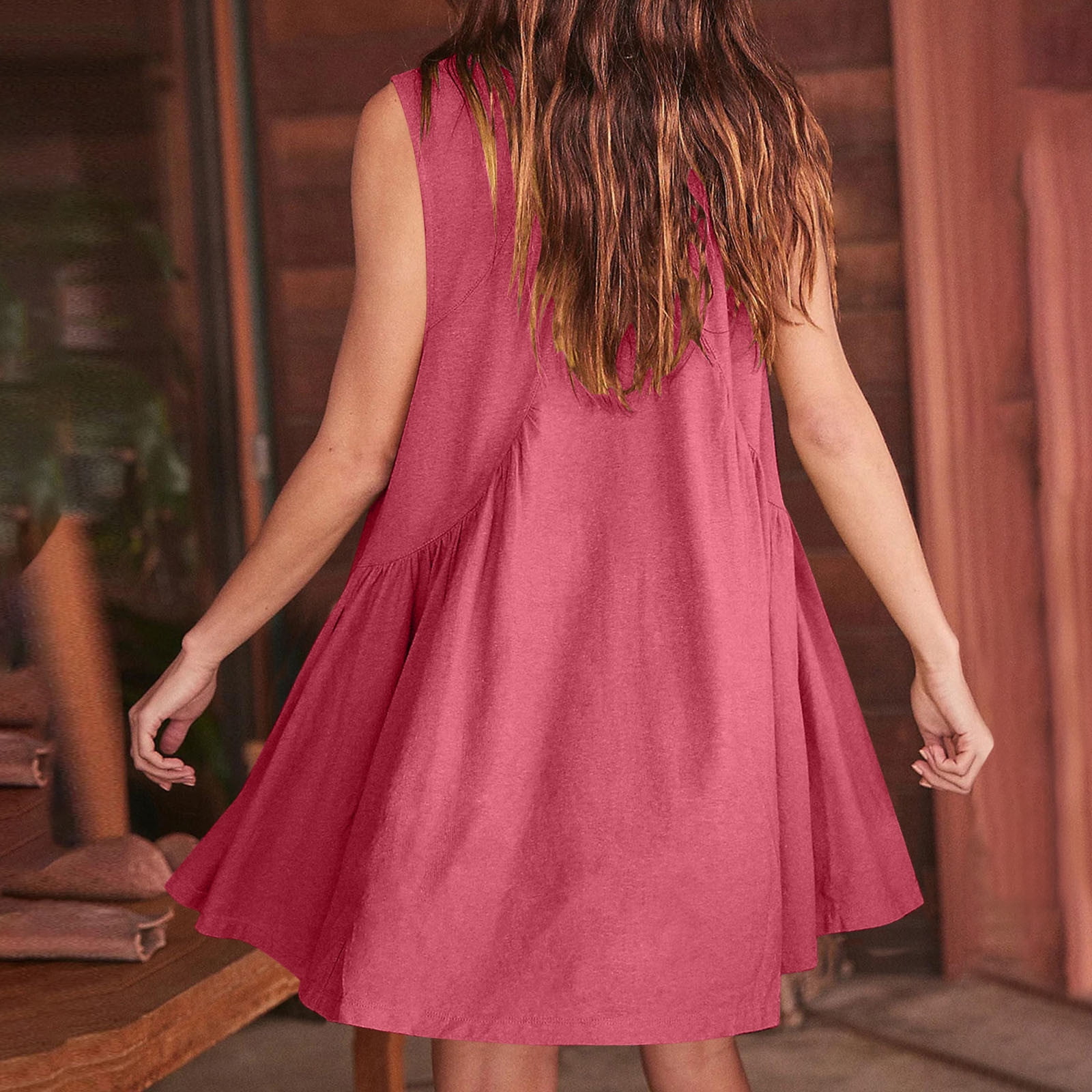 ROBE D'ÉTÉ SANS Manches En Coton Et Lin Pour Femmes Tenue Débardeur