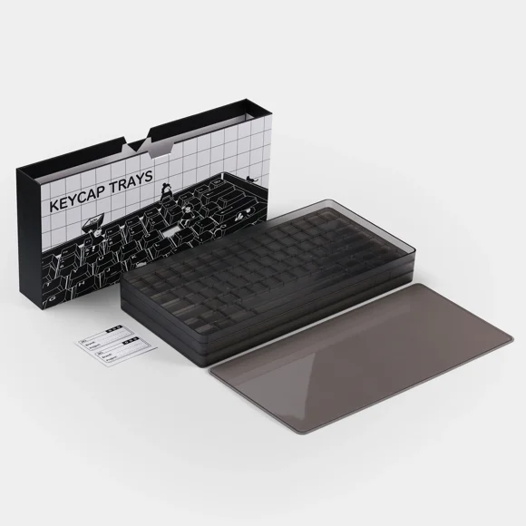ECHOME Keycap Organiser Triple Dust Box Custom Keyboard Cap Trays Storage Case for PBT Keycap Cherry Profile
