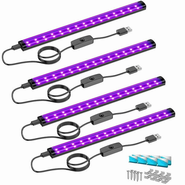 Barra de luz negra Onforu de 10 W, 30 LED, 30 cm, con tubo de luz negra USB