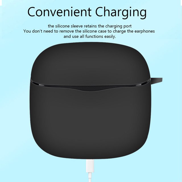 Funda protectora de silicona Kuymtek para auriculares inalámbricos SoundPEATS Air3 negro