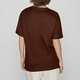thumbnail image 3 of NAMTYQX Womens Tops Casual Short Sleeve Plus Size Crewneck Graphic Trending Soft Loose mit Print Light Ladies Tops and Blouses Brown Size 2XL, 3 of 4
