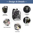 thumbnail image 5 of Large Clear PVC Backpack Heavy Duty See Through Backpack for Adults Work Travel, Purple Heart Bow Printed 12L, 5 of 8