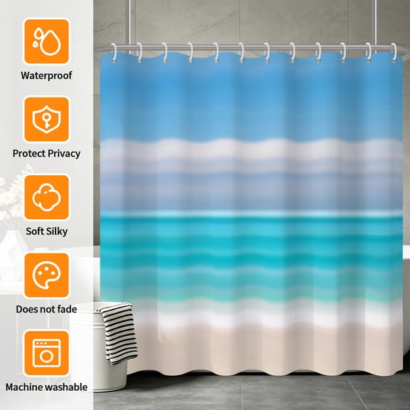 Tchckioa Shower Curtain for Bathroom Bathtub Decor,Waterproof Hooks Bath Curtain(72x72 Inch,Blue Teal)