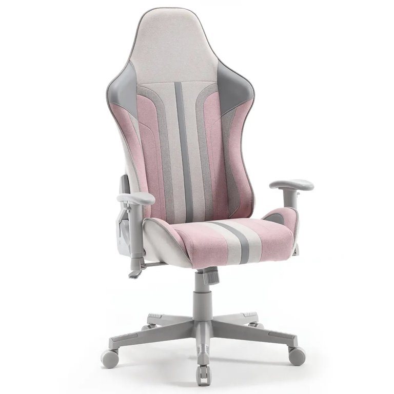 X Rocker Mysa PC Gaming Chair, Gray/Pink, Gray Base, 24.4 x