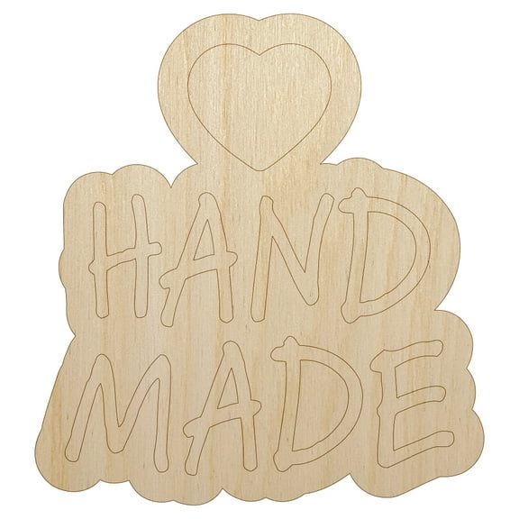 Hand Made Stacked with Heart Wood Shape Unfinished Piece Cutout Craft DIY Projects - 4.70 Inch Size - 1/8 Inch Thick