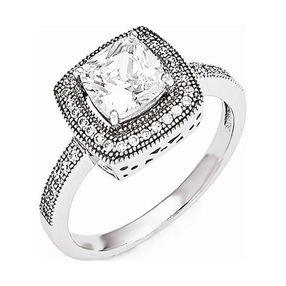 Sterling Silver and Cubic Zirconia Brilliant Embers Ring - Size 7