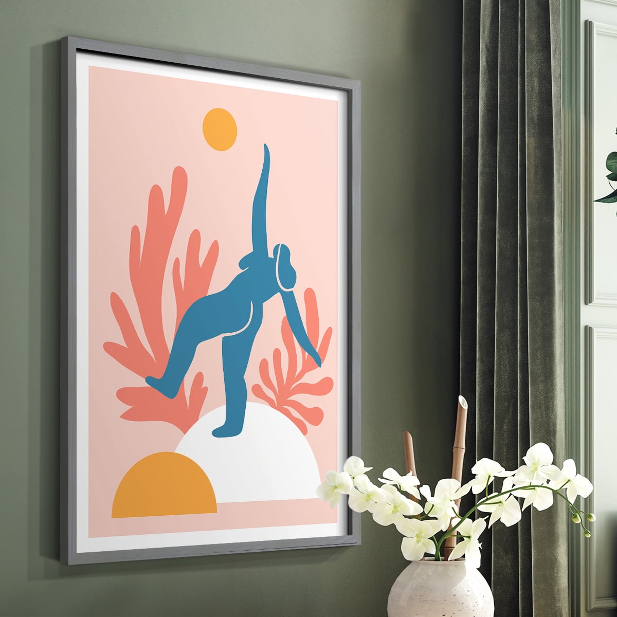Matisse CCCXVIII in Gray Solid Wood 11 x 14 Framed Print