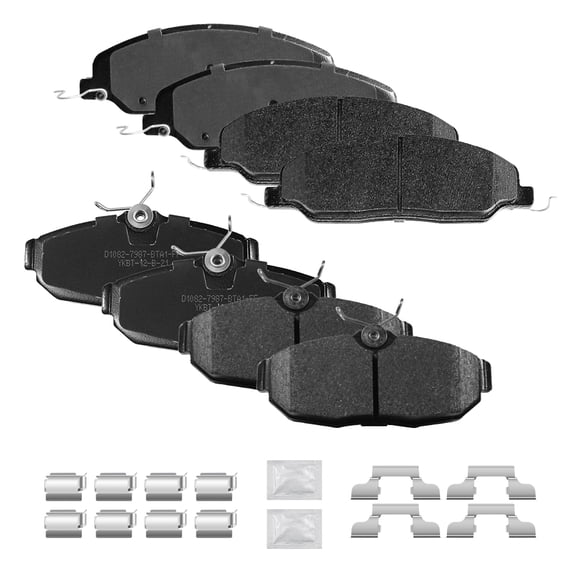 ACB ZONE Front & Rear Disc Ceramic Brake Pads Set w/Hardware Fit for 2005 2006 2007 2008 2009 2010 Ford Mustang 2005-2007 Avanti Avanti