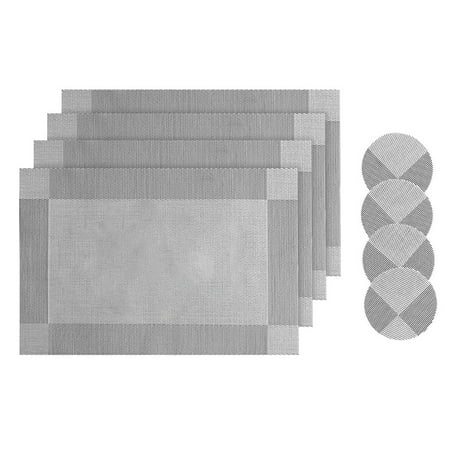 

8 PCS Placemats PVC Vinyl Placemats Heat Resistant Non- Woven Washable for Kitchen Dining Table 45 x 30cm