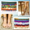 thumbnail image 2 of Zhuge 2-Pair Colorful Beaded Anklet Set, Boho-Inspired Adjustable Ankle Bracelets, Lightweight Summer Beach Jewelry for Women,B12, 2 of 2