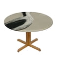 thumbnail image 3 of Round Tablecloth Two Japanese Cranes Flying Traditional Painting Printed Picnic Table Cloth,Round Fitted Tablecloth, 3 of 8