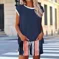 thumbnail image 2 of Women's 2 Piece Lounge Sets Crew Neck Short Sleeve T Shirts Drawstring Print Shorts Summer Comfy Outfits (L, Brown), 2 of 6