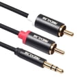 thumbnail image 1 of Gwong Electrónica Cable adaptador de cable de audio estéreo auxiliar de 3RCA a 2RCA a 2RCA para el altavoz del teléfono, 1 of 7
