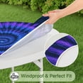 thumbnail image 5 of Blue Purple Tie Dye Mandala Pattern Round Fitted Tablecloth with Elastic Edge,Dining Table Cover Waterproof,Outdoor Round Tablecloth for Camping,Dining,Indoor and Outdoor, 5 of 7