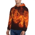 thumbnail image 3 of Balery Fiery Orange Flames Energy Pattern Mens Hoodie Kangaroo Pocket Hoodie Pullover Hooded Sweatshirt Ideal for Daily Wear Travel and Home-Large, 3 of 7