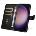 thumbnail image 5 of Allytechgroup Flip Wallet Case for Samsung Galaxy S22 Ultra, Built-in Credit Card Slot RFID Blocking PU Leather Stand Case Shockproof Full Body Protective Cover for Women Men, Black, 5 of 8