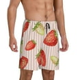 thumbnail image 2 of Naloa Strawberries Men's Short Pajama Pants, Lounge Comfort Shorts with Elasticized Waistband and Side Pockets - XX-Large, 2 of 9