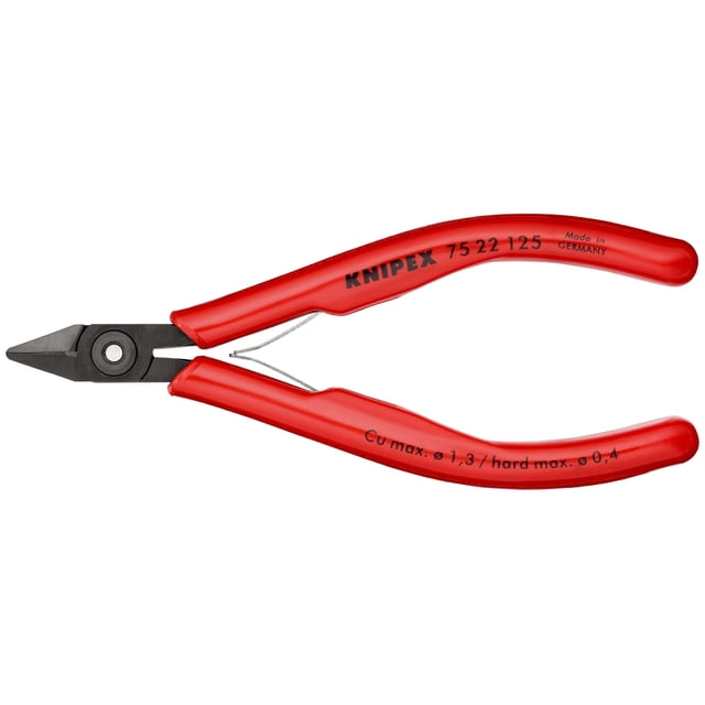 KNIPEX 75 22 125 Pinza de corte diagonal para electrónica Con fundas de plástico bruñido 125 mm