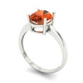 thumbnail image 2 of Clara Pucci 14K White Gold 2ct Red Solitaire Ring for Women, 2 of 7