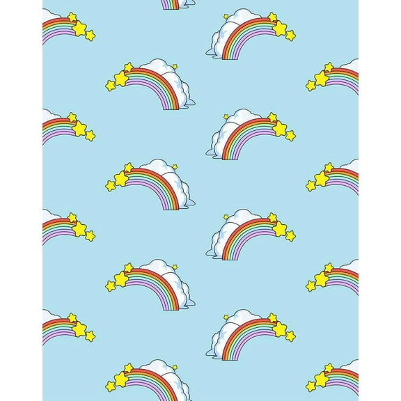 Barbie Rainbows Removable Vinyl Wallpaper, Baby Blue