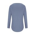 thumbnail image 5 of tarylea Fall Tops for Women V Neck Chest Button Tunic U Shaped Hem Long Sleeve Tops Loose Casual Shirts, 5 of 6