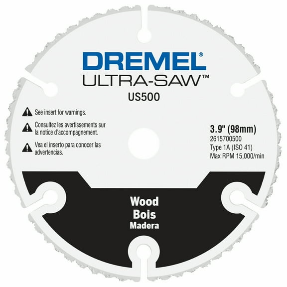 Dremel US500-01 Ultra-Saw 4" Segmented Premium Carbide Wood and Plastic Cutting Wheel