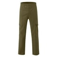thumbnail image 5 of NinXxx Men's Versatile All Season Cargo Zipper Button Hem Solid Plus Size Outdoor Trousers Army Green XXXXL, 5 of 6