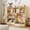 Natural A, variant on Toy Storage Organizer with Movable Drawers, Kids Bookshelf with Hidden Wheels and 5 Open Cubbies, Multifunctional Storage Cabinet Chest for Playroom