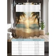 thumbnail image 6 of No Hook Cloth Fabric Shower Curtain with Snap in Liner, Summer Coastal Beach Waterproof Shower Curtains Set with See Through Top Window, Coastal Ocean Tropical Palm Tree Bath Curtains Shower 72"x72", 6 of 6