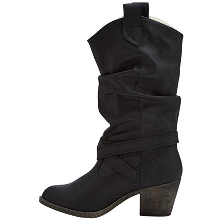 

NECHOLOGY Womens Thigh High Boots Size 6 Womens Leather Strap Knee-High Buckle Shoe Cowboy High Boots for Women Leather Black 9