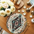 thumbnail image 2 of Boho Red Teal Brown Round 13 Inch Placemats Set of 8, Southwestern Retro Geometric HeatResistant Non Slip Place Mats for Dining Table, Wipeable Braided Kitchen Table Mats for Housewarming, 2 of 9