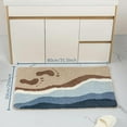 thumbnail image 2 of Beach-Themed Plush Bath Mat, Wave Sand & Footprint Non-Slip Rug with Non-Slip Backing, Soft Absorbent Polyester Floor Mat for Bathroom, Machine Washable Bath Mats 20 x 31 Inches, 2 of 7