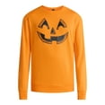 thumbnail image 5 of Halloween Crewneck Fleece Sweatshirt, Distressed Jack O' Lantern Pumpkin, Men's Sizes XS-3XL, 5 of 5