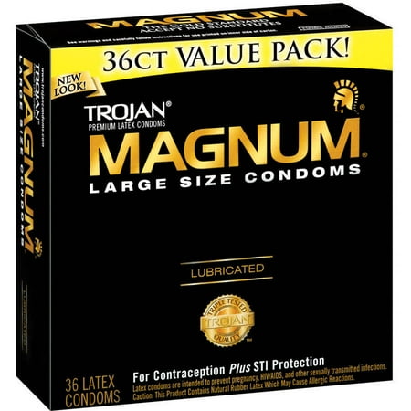 Trojan Magnum: Large Size Lubricated Condoms, 36 ct