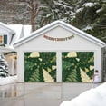 thumbnail image 4 of Fsddascl 7 x 16 Ft Christmas Garage Door Cover, Green Christmas Tree Large Garage Door Banner, Golden Xmas Tree Snowflake Hanging Garage Mural Background for Indoor Outdoor Xmas Party Supplies, 4 of 9