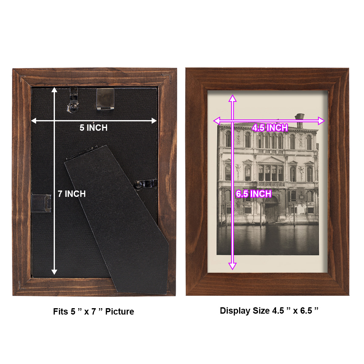 Vintage Views of Venice I - Framed Print w/glass - Chestnut