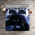 thumbnail image 2 of Ambesonne Fantasy Quilted Coverlet 3 Pcs, Surreal Werewolf Eyes, Queen Size, Purple Blue, 2 of 2