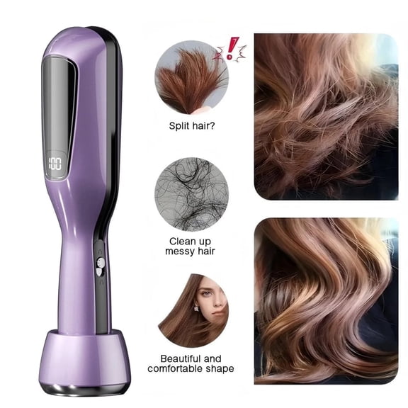 DERCLIVE Hair Trimmer, Automatic Home Care Clipper,  Cordless Split End Hair Trimmer for Dry, Damaged, Broken, Straight, Curly & Frizzy Hair Beauty Styling, Purple