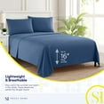 thumbnail image 5 of Sweet Home Collection Queen Sheet Sets, Classic 1800 Series Deep Pocket 4 Piece, Luxury Soft Microfiber Bed Sheet Sets, Denim, 5 of 5