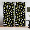 thumbnail image 3 of Cute Animal Paw Prints Rod Pocket Blackout Curtains, Cartoon Dog Cat and Bone Long Pinch Pleated Curtains, Kids Soundproof Window Drapes Low Profile Comfort for Living Room Bedroom-W42xL63in, 3 of 6