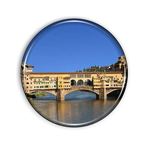 Florence Ponte Vecchio Magnet Strong And Flexible Florence Ponte Vecchio Refrigerator Magnet 1.1 Inch Epoxy Dome