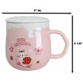 thumbnail image 2 of Whimsical Bunny Rabbit Hiding Strawberries Ceramic Mug Cup With Lid And Spoon, 2 of 9