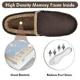 thumbnail image 4 of HOMEHOT Moccasins Slippers for Men Memory Foam House Slippers Bedroom Shoes Brown Size 10 Male Adult, 4 of 6